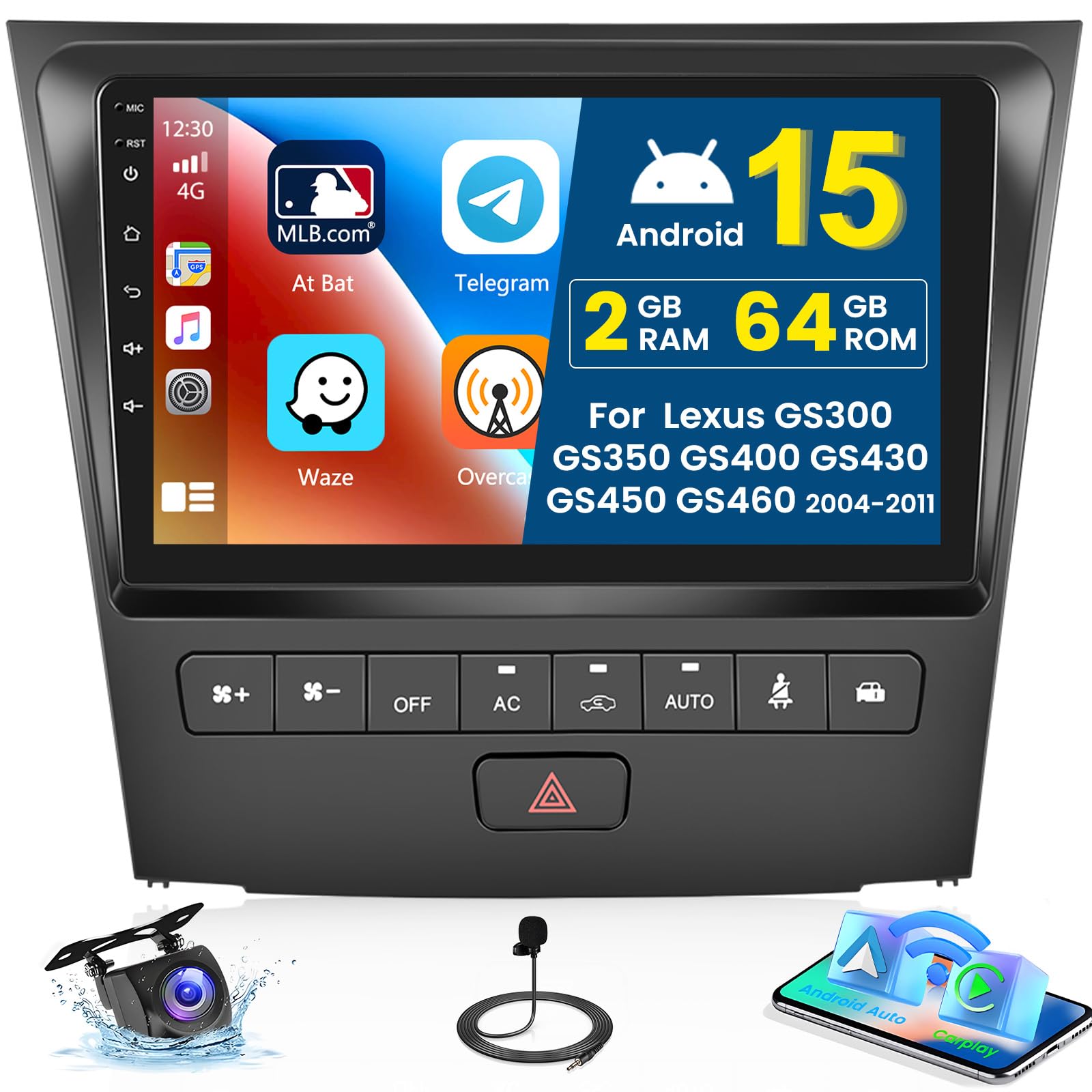 Amazon.com: Inefala 2+64G Android 15 CarPlay Car Stereo Radio for